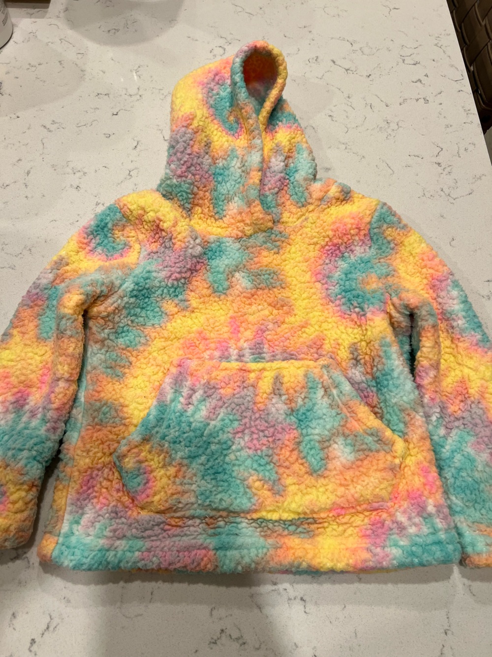Girls Rule Tie-Dye Sherpa Hoodie - Multicolor 5